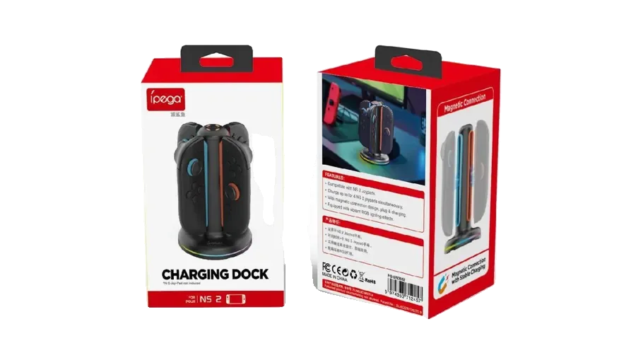 Vertical Quad Charge Stand for Nintendo Switch 2 Joy-Cons with RGB light מטען שולני לשלטי ג'וי קון 2